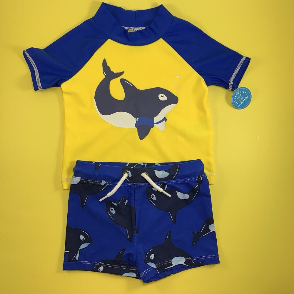 CARTERS BABY BOYS SWIM TRUNKS RASHGUARD SHIRT SHORTS SUIT CLOTHES CLOTHING 9M 9